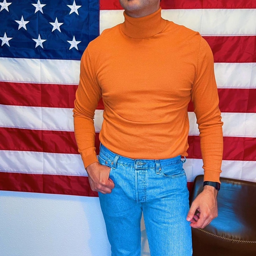 Vintage orange turtleneck sweater size Medium